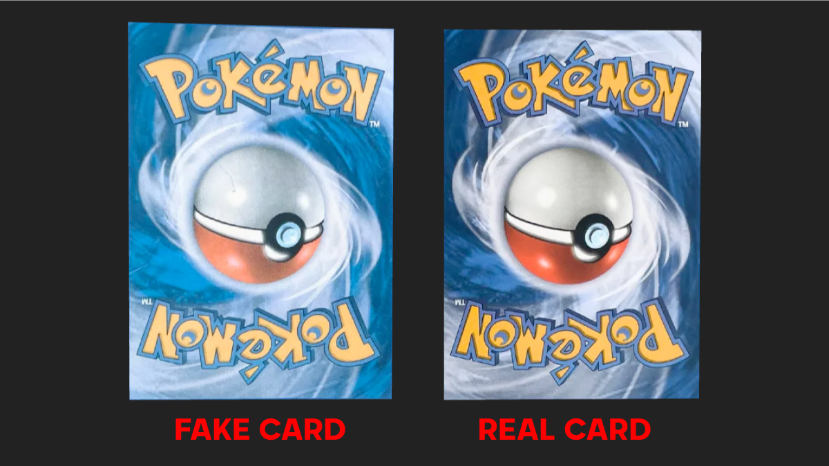 Example of a real card and a fake card