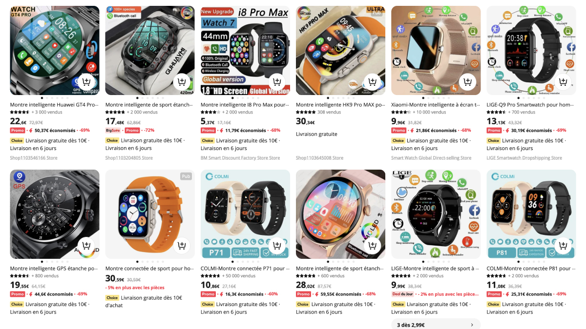 Affordable smartwatches on Aliexpress